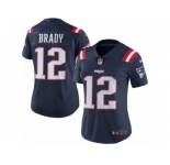 Women's Nike New England Patriots #12 Tom Brady Limited Navy Blue Rush NFL Jersey
