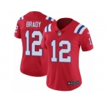 Women's Nike New England Patriots #12 Tom Brady Vapor Untouchable Limited Red Alternate NFL Jersey