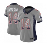 Women's Nike New England Patriots #14 Steve Grogan Limited Gray Rush Drift Fashion NFL Jersey
