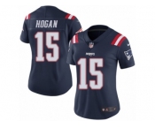 Women's Nike New England Patriots #15 Chris Hogan Limited Navy Blue Rush NFL Jersey
