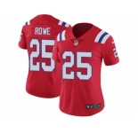 Women's Nike New England Patriots #25 Eric Rowe Vapor Untouchable Limited Red Alternate NFL Jersey