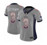 Women's Nike New England Patriots #3 Stephen Gostkowski Limited Gray Rush Drift Fashion NFL Jersey
