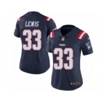 Women's Nike New England Patriots #33 Dion Lewis Limited Navy Blue Rush NFL Jersey