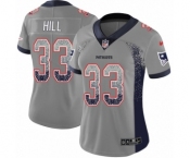 Women's Nike New England Patriots #33 Jeremy Hill Limited Gray Rush Drift Fashion NFL Jersey