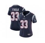 Women's Nike New England Patriots #33 Kevin Faulk Vapor Untouchable Limited Navy Blue Team Color NFL Jersey