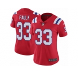 Women's Nike New England Patriots #33 Kevin Faulk Vapor Untouchable Limited Red Alternate NFL Jersey