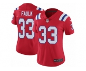 Women's Nike New England Patriots #33 Kevin Faulk Vapor Untouchable Limited Red Alternate NFL Jersey