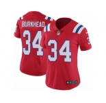 Women's Nike New England Patriots #34 Rex Burkhead Vapor Untouchable Limited Red Alternate NFL Jersey