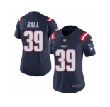 Women's Nike New England Patriots #39 Montee Ball Limited Navy Blue Rush NFL Jersey