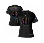 Women's Nike New England Patriots #41 Cyrus Jones Game Black Fashion NFL Jersey