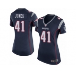 Women's Nike New England Patriots #41 Cyrus Jones Game Navy Blue Team Color NFL Jersey