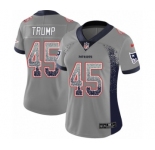 Women's Nike New England Patriots #45 Donald Trump Limited Gray Rush Drift Fashion NFL Jersey