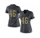 Women's Nike New England Patriots #46 James Develin Limited Black 2016 Salute to Service NFL Jersey