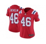 Women's Nike New England Patriots #46 James Develin Vapor Untouchable Limited Red Alternate NFL Jersey
