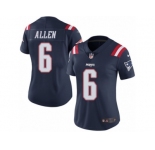 Women's Nike New England Patriots #6 Ryan Allen Limited Navy Blue Rush NFL Jersey