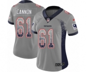 Women's Nike New England Patriots #61 Marcus Cannon Limited Gray Rush Drift Fashion NFL Jersey