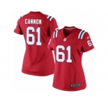 Women's Nike New England Patriots #61 Marcus Cannon Limited Red Alternate NFL Jersey