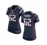 Women's Nike New England Patriots #62 Joe Thuney Navy Blue Team Color NFL Jersey