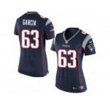 Women's Nike New England Patriots #63 Antonio Garcia Limited Navy Blue Team Color NFL Jersey