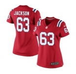 Women's Nike New England Patriots #63 Tre Jackson Red Alternate NFL Jersey