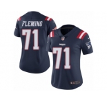 Women's Nike New England Patriots #71 Cameron Fleming Limited Navy Blue Rush NFL Jersey