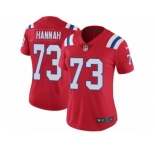 Women's Nike New England Patriots #73 John Hannah Vapor Untouchable Limited Red Alternate NFL Jersey