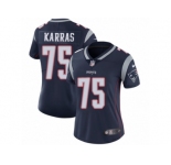 Women's Nike New England Patriots #75 Ted Karras Vapor Untouchable Limited Navy Blue Team Color NFL Jersey