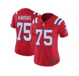 Women's Nike New England Patriots #75 Ted Karras Vapor Untouchable Limited Red Alternate NFL Jersey