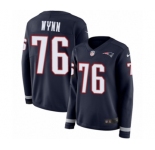 Women's Nike New England Patriots #76 Isaiah Wynn Limited Navy Blue Therma Long Sleeve NFL Jersey