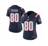 Women's Nike New England Patriots #80 Irving Fryar Limited Navy Blue Rush NFL Jersey
