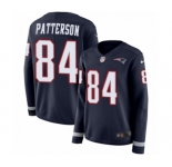 Women's Nike New England Patriots #84 Cordarrelle Patterson Limited Navy Blue Therma Long Sleeve NFL Jersey