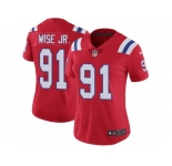 Women's Nike New England Patriots #91 Deatrich Wise Jr Vapor Untouchable Limited Red Alternate NFL Jersey