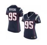 Women's Nike New England Patriots #95 Derek Rivers Limited Navy Blue Team Color NFL Jersey