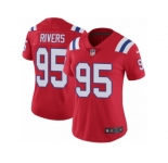 Women's Nike New England Patriots #95 Derek Rivers Vapor Untouchable Limited Red Alternate NFL Jersey