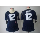 nike women nfl jerseys new england patriots #12 brady blue[breast cancer awareness]