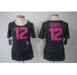 nike women nfl jerseys new england patriots #12 brady dk.grey[breast cancer awareness]
