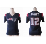 nike women nfl jerseys new england patriots #12 brady field flirt fashion blue[nike 2012]