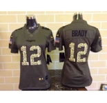 nike women nfl jerseys new england patriots #12 tom brady army green[nike Limited Salute To Service]