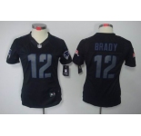 nike women nfl jerseys new england patriots #12 tom brady black[nike impact limited]