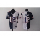 nike women nfl jerseys new england patriots #12 tom brady blue-white[Elite split]
