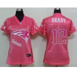 nike women nfl jerseys new england patriots #12 tom brady pink[2012 fem fan]