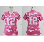 nike women nfl jerseys new england patriots #12 tom brady pink[fashion camo]