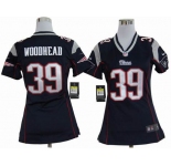 nike women nfl jerseys new england patriots #39 woodhead blue[nike]