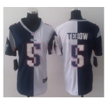 nike women nfl jerseys new england patriots #5 tebow white-blue[nike split]