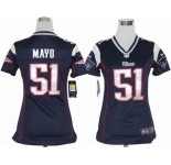 nike women nfl jerseys new england patriots #51 jerod mayo blue[nike]