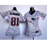 nike women nfl jerseys new england patriots #81 hernandez[fem fan zebra]