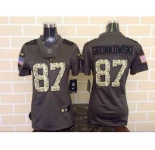 nike women nfl jerseys new england patriots #87 gronkowski army green[nike Limited Salute To Service]
