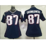nike women nfl jerseys new england patriots #87 gronkowski blue[nike]
