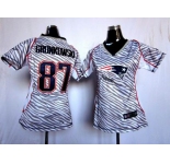nike women nfl jerseys new england patriots #87 gronkowski [fem fan zebra]