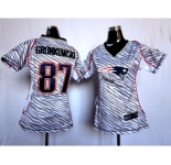 nike women nfl jerseys new england patriots #87 gronkowski[fem fan zebra]